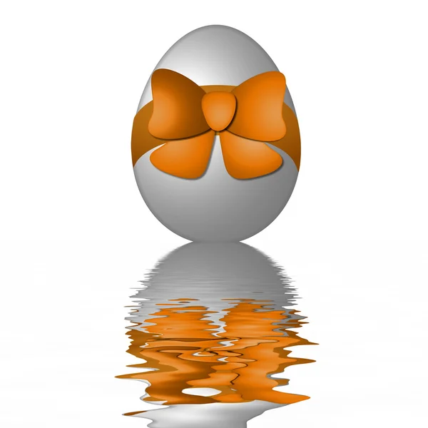 Easter egg with ribbon orange — Stock Photo, Image