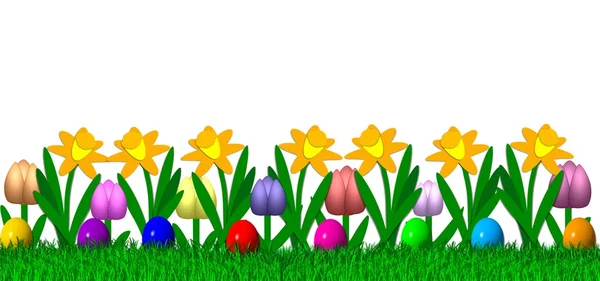 Húsvéti tojás és virág — Stock Fotó