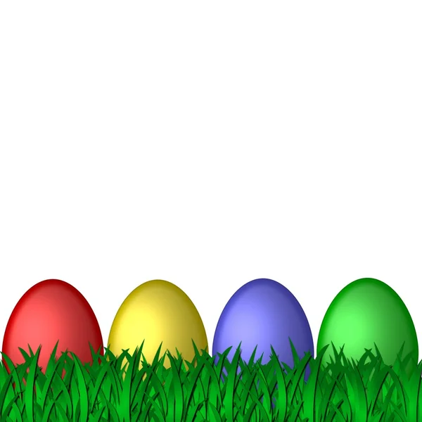 Χρωματιστά Πασχαλινά αυγά σε χόρτο — Φωτογραφία Αρχείου