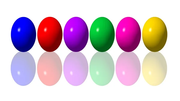 Reflecting easter eggs — Stock Photo, Image