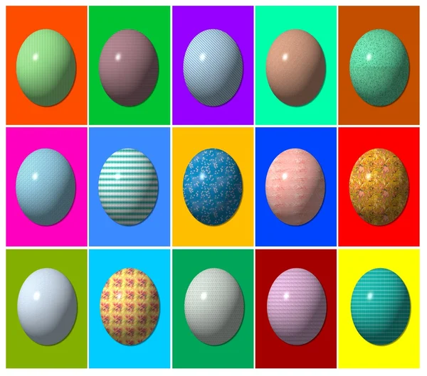 Colored easter eggs collage — Stock Photo, Image