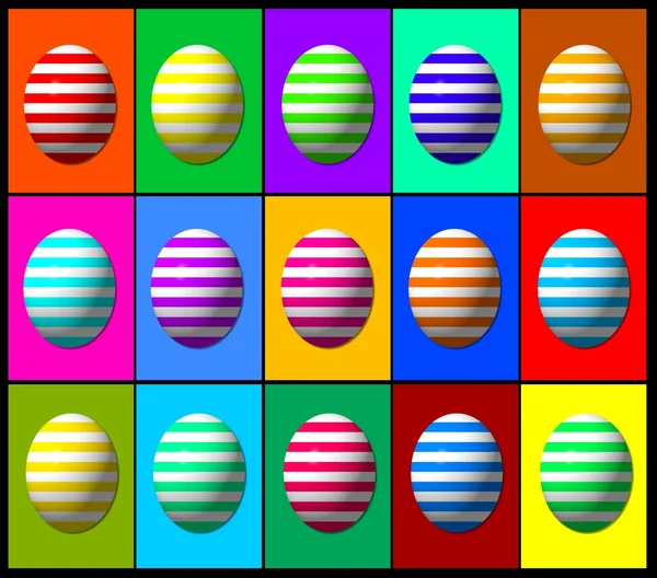 Χρωματιστά Πασχαλινά αυγά κολάζ — Φωτογραφία Αρχείου