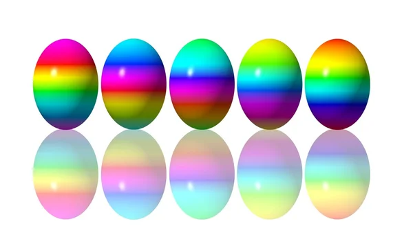 Rainbow colored easter eggs — Stock Photo, Image