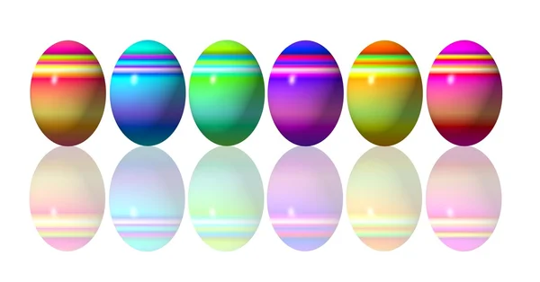 Rainbow colored easter eggs — Stock Photo, Image