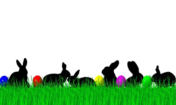 有蛋的复活节兔子 — 图库照片