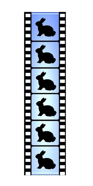 Easter bunnies on film reel — Stock Photo, Image