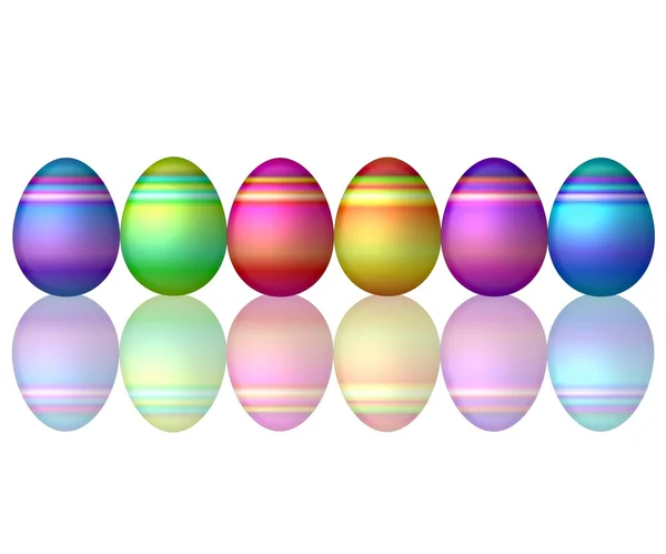 Huevos de Pascua de color arco iris —  Fotos de Stock