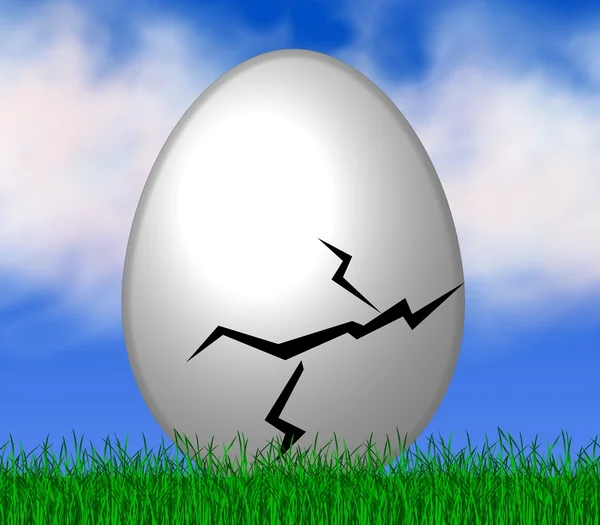 Huevo de Pascua agrietado —  Fotos de Stock