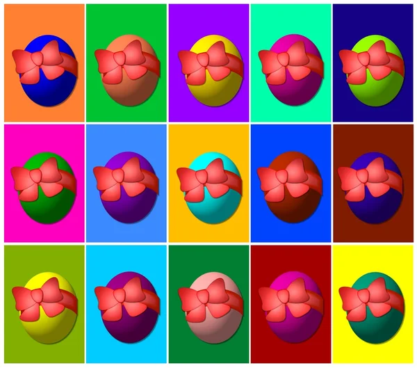 Renkli Paskalya yumurtaları kolaj — Stok fotoğraf