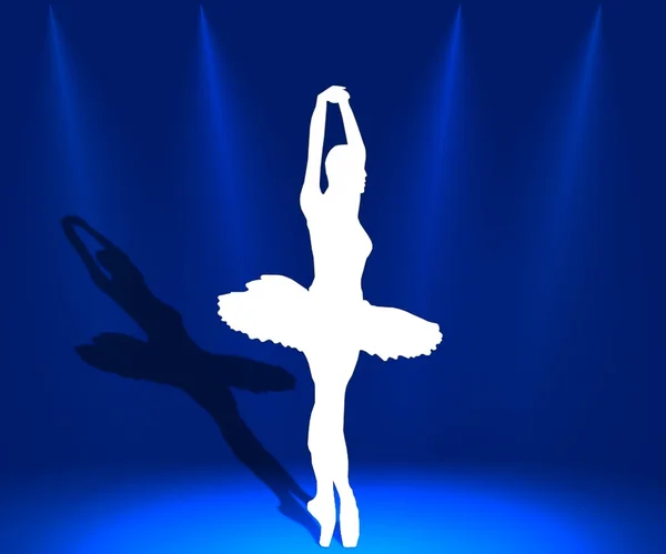 Silhueta de bailarino de balé — Fotografia de Stock