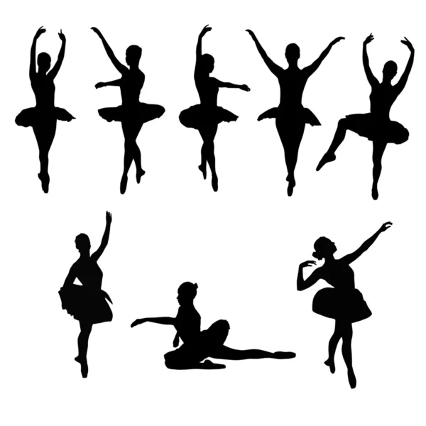 Silhouetten von Balletttänzern — Stockfoto