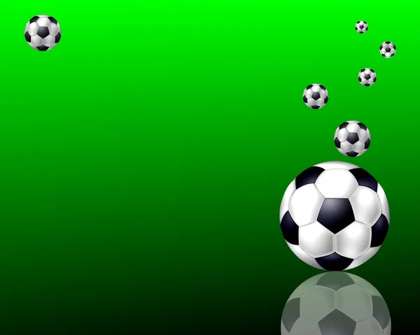 Fondo verde con pelota de fútbol — Foto de Stock