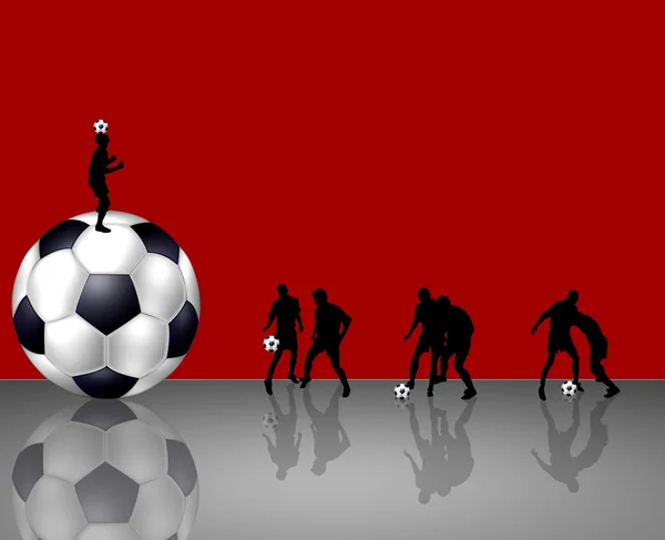 赤いサッカーの背景 — ストック写真