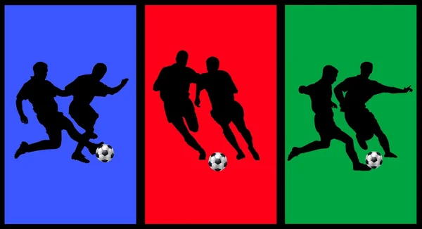 Kolorowe kolaż z piłkarzem — Zdjęcie stockowe