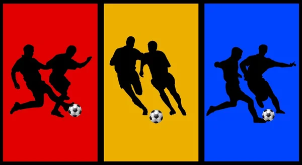 与足球运动员的彩色拼贴画 — 图库照片