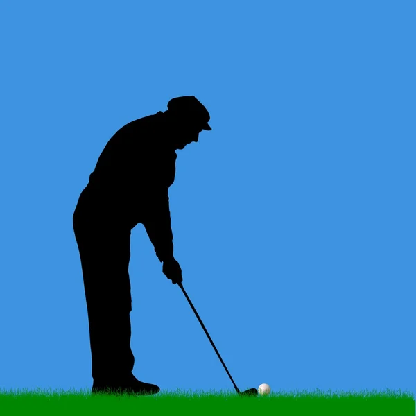 Sylwetki golf gracz — Zdjęcie stockowe
