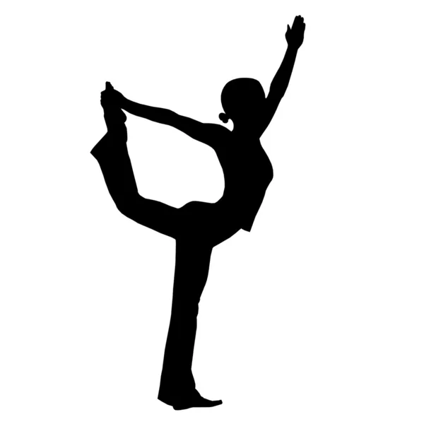 Silhuetter av yoga idrottare — Stockfoto