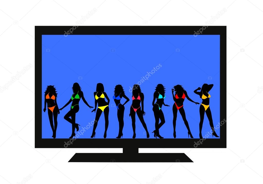 Bikini girls on TV