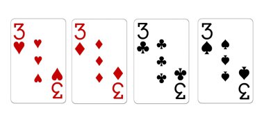 Poker Hand Quads Treys clipart