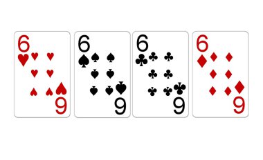 Poker Hand Quads Sixes clipart