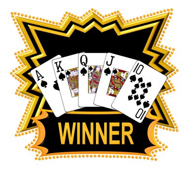 Royal Flush is the Winner clipart