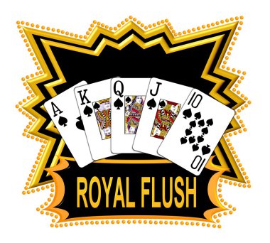 Royal Flush Logo black clipart