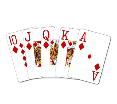 Isolated Royal Flush in Diamonds clipart