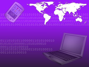 Mobile computing background purple clipart