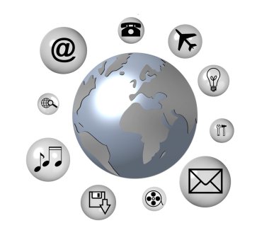 Global communication clipart