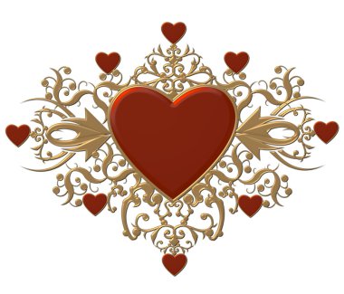 Red heraldic heart clipart