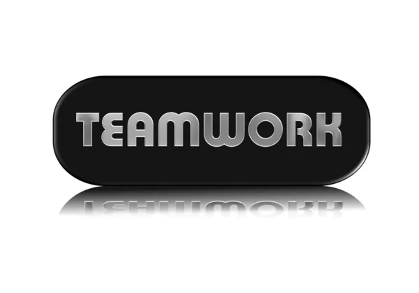 Teamwerk knop met schaduw — Stockfoto
