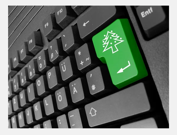 Special PC Keyboard Christmas Tree — Stock Photo, Image