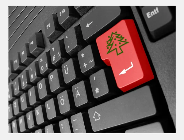 Special PC Keyboard Christmas Tree — Stock Photo, Image