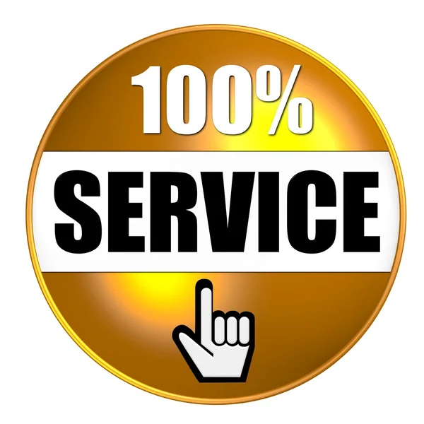 Botão de serviço 100% — Fotografia de Stock