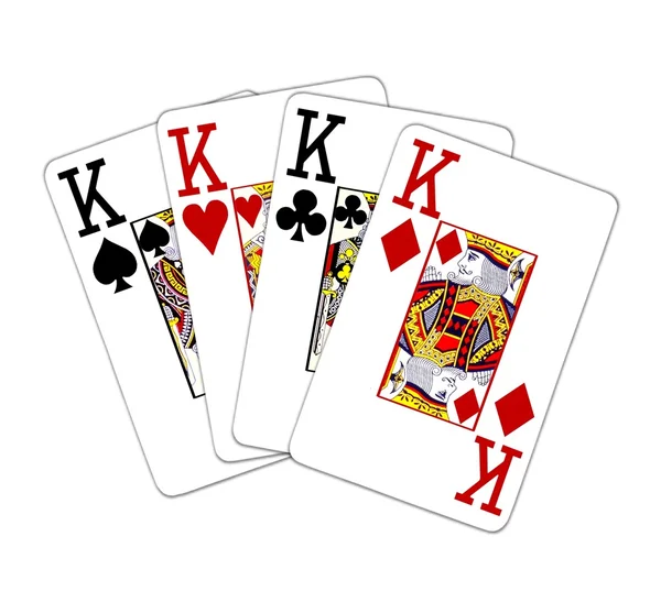 Mão de Poker Quads Kings — Fotografia de Stock