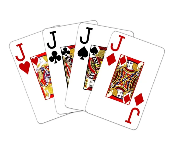 Mão de Poker Quads Jacks — Fotografia de Stock