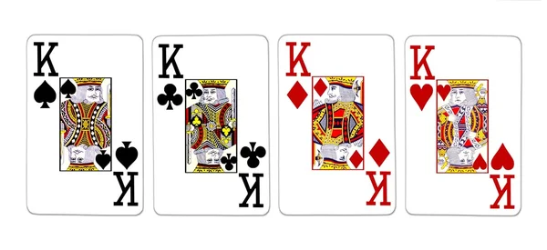 Poker mano quads reyes — Foto de Stock
