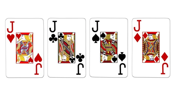 Poker mano Quads Jack — Foto Stock