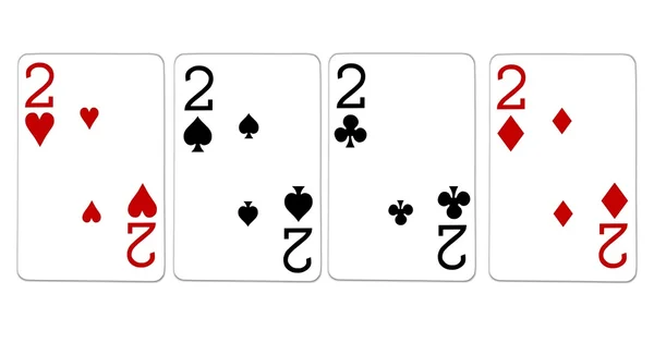 Deuces Poker mano quads —  Fotos de Stock