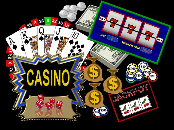 Hintergrund mit Casino-Symbolen — Stockfoto
