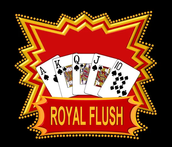 Logo Royal Flush rojo —  Fotos de Stock