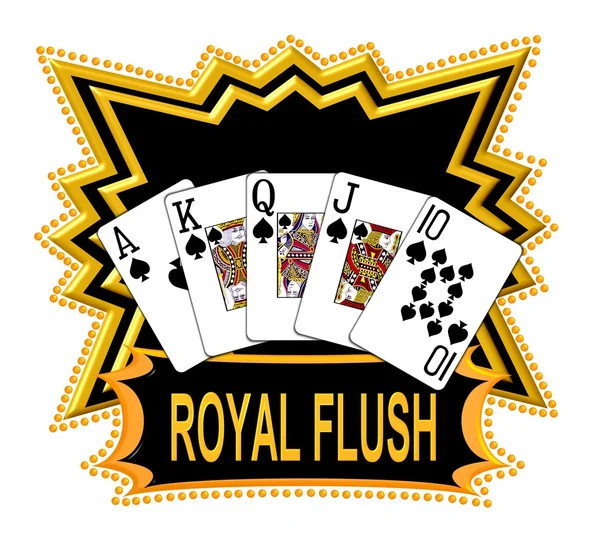 Royal Flush-t jel fekete — Stock Fotó