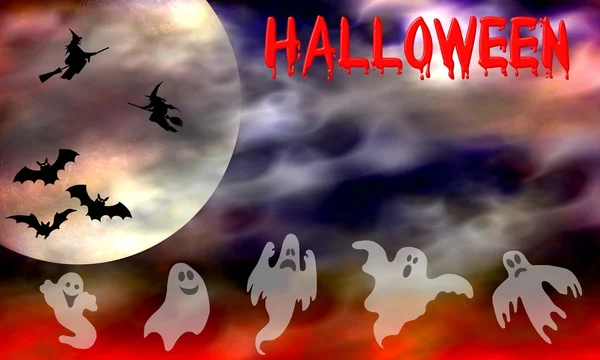 Scary hallowen scène achtergrond — Stockfoto