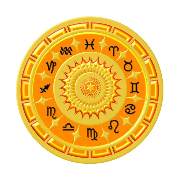 Zodiac Disc gold — Stock Photo, Image