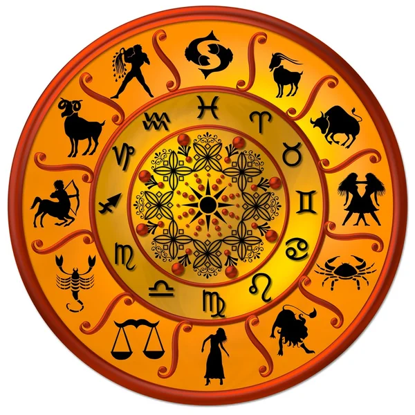 Zodiac Disc gold — Stock Photo, Image