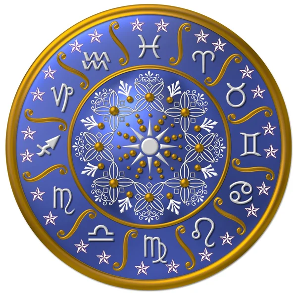 Zodiac Disc blue — Stock Photo, Image