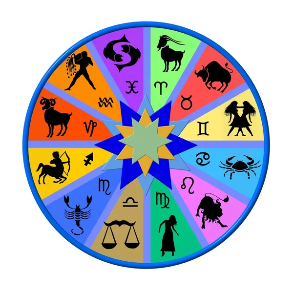 Χρωματισμένους ουράνιο τόξο δίσκο Zodiac — Φωτογραφία Αρχείου