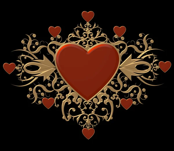 Red heraldic heart — Stock Photo, Image