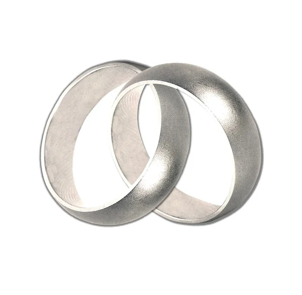 Zilveren bruiloft ringen — Stockfoto