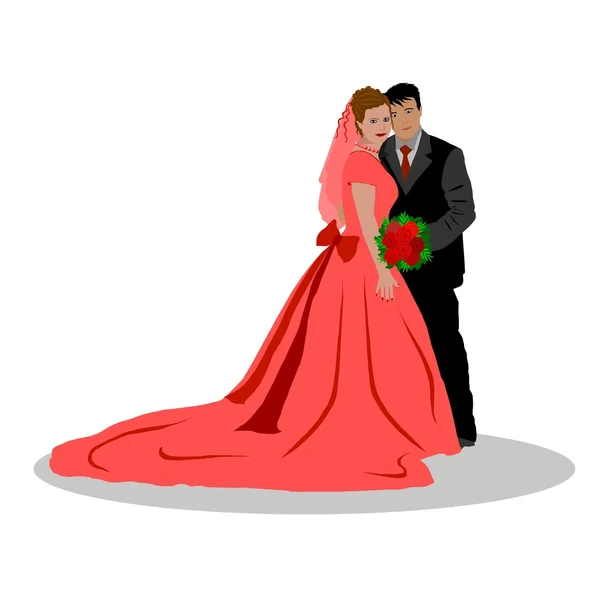 Einzeltes Hochzeitspaar — Stockfoto